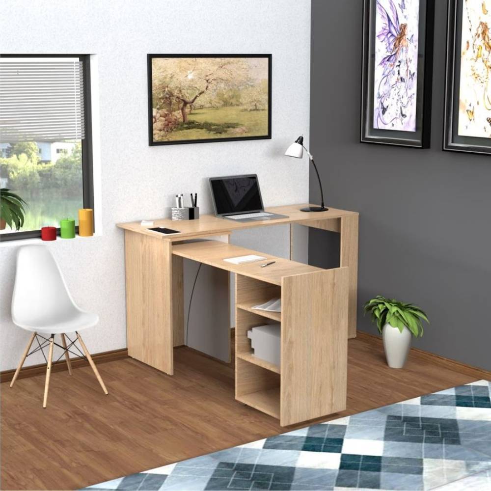 Escritorio Spaqua Rovere 140 cm Expandible con Entrepaños - Escritorios y Archivadores | Bylmo