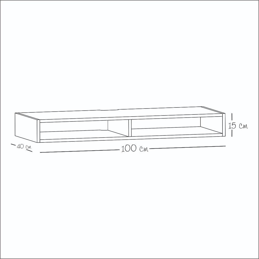Escritorio Clash Azul 100 cm Flotante con Entrepaños - Escritorios y Archivadores | Bylmo