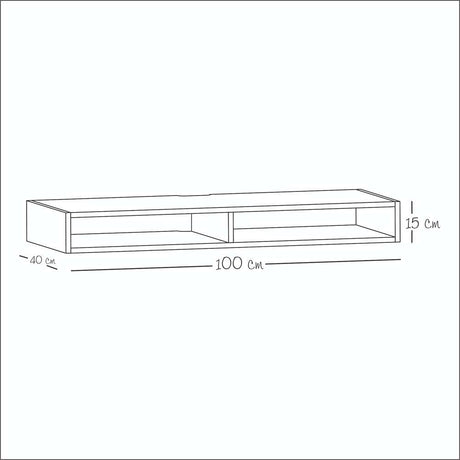 Escritorio Flotante Home Office Pino y Blanco 100x15cm sin Cajones - Escritorios y Archivadores | Bylmo