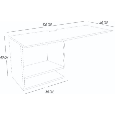 Escritorio Flotante Work Blanco y Cafe Oscuro 100x40cm sin Cajones - Escritorios y Archivadores | Bylmo