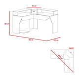 Escritorio Gamer Guma Wengue 128 cm En L Con Entrepaño para Pantalla - Escritorios | Bylmo