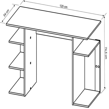 Escritorio Gamer Osaka Negro 120 cm con Bordes Azules y con Entrepaños - Escritorios | Bylmo