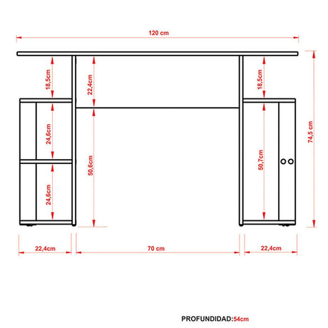 Escritorio Gamer Osaka Negro 120 cm con Bordes Azules y con Entrepaños - Escritorios | Bylmo