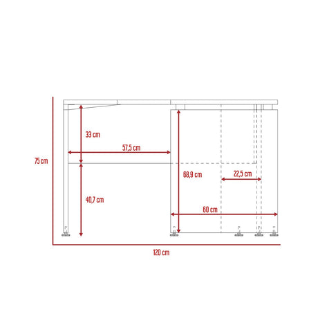 Escritorio Home Office Coñac 120 cm de Diseño Moderno - Escritorios | Bylmo