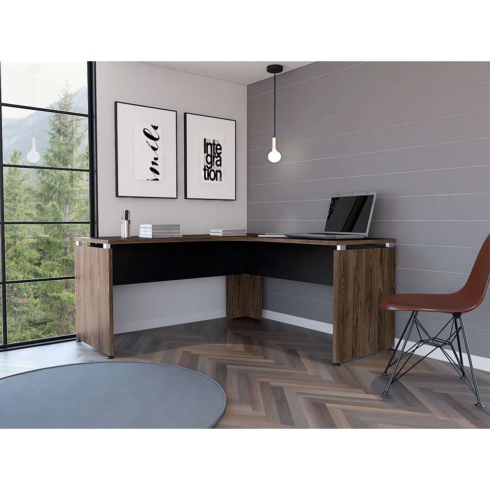 Escritorio en L Home Office Coñac 160 cm Minimalista - Escritorios y Archivadores | Bylmo