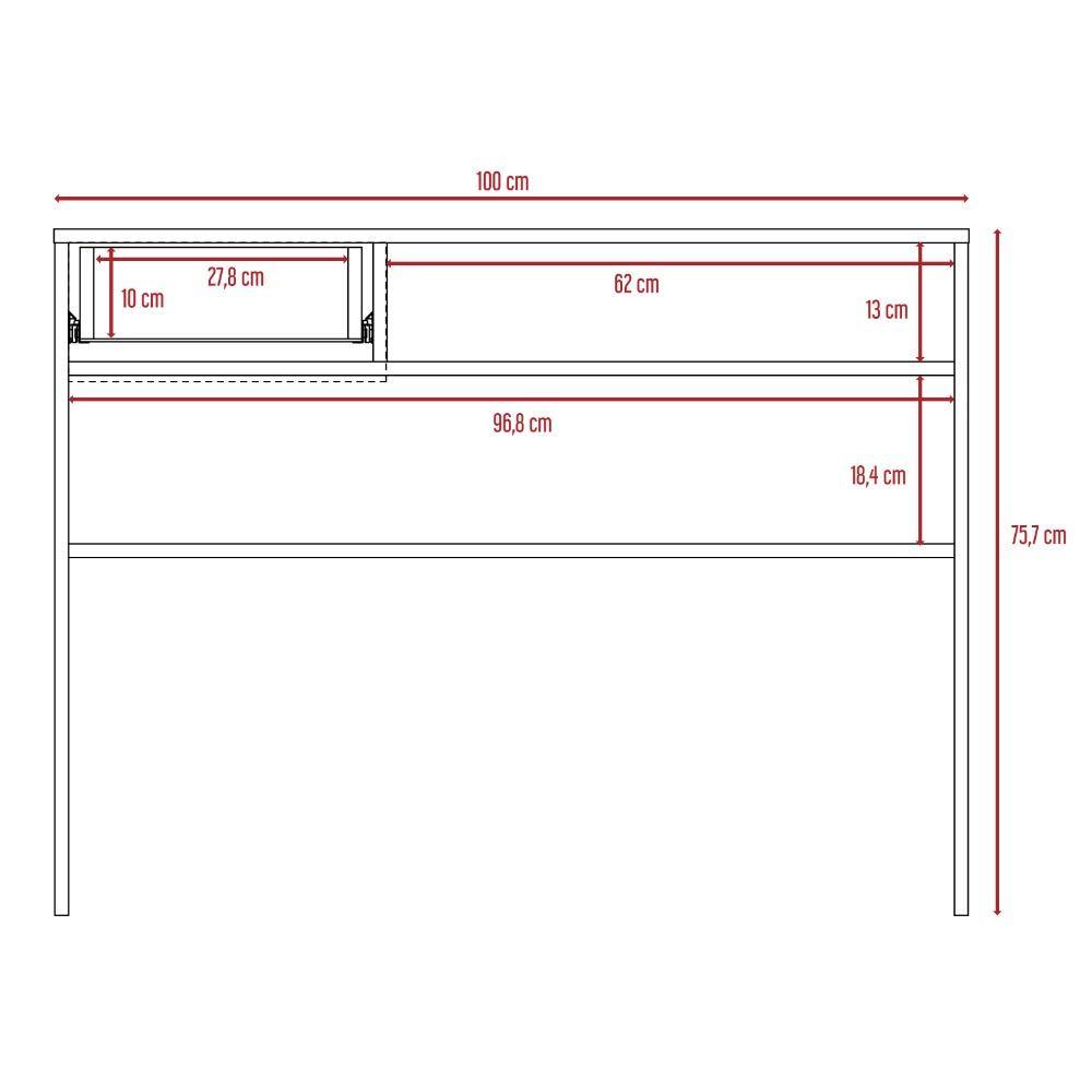 Escritorio Hungría Wengue 100 cm con Cajón y Entrepaños - Escritorios y Archivadores | Bylmo