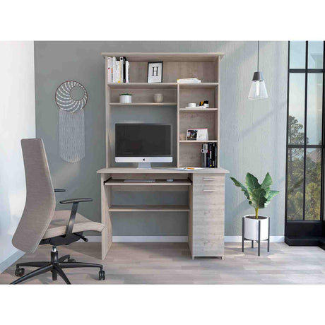 Escritorio Hutch Ceniza 110 cm Minimalista con Un Cajón - Escritorios | Bylmo