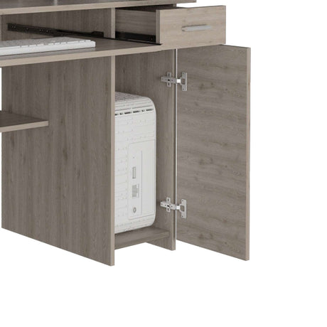 Escritorio Hutch Ceniza 110 cm Minimalista con Un Cajón - Escritorios | Bylmo