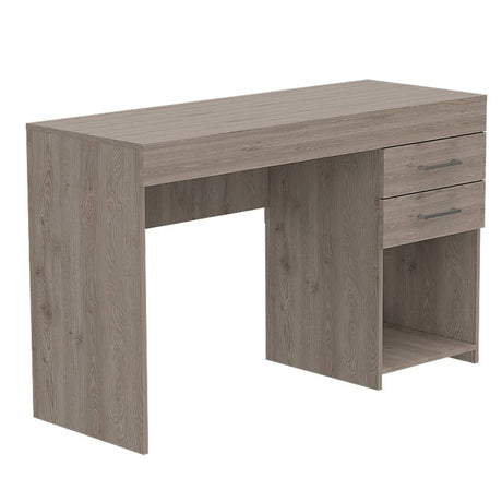 Escritorio Ibare Z Ceniza 120x75cm Con Dos Cajones y con Organizador de Libros - Escritorios y Archivadores | Bylmo
