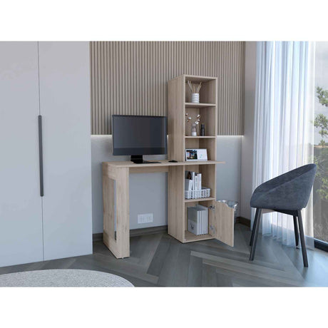 Escritorio Iowa Ceniza 99x148cm sin Cajones y con Organizador de Libros - Escritorios | Bylmo