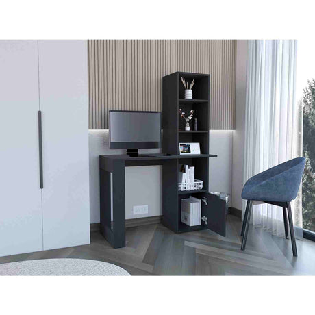 Escritorio Iowa Wengue 99x148cm sin Cajones y con Organizador de Libros - Escritorios | Bylmo