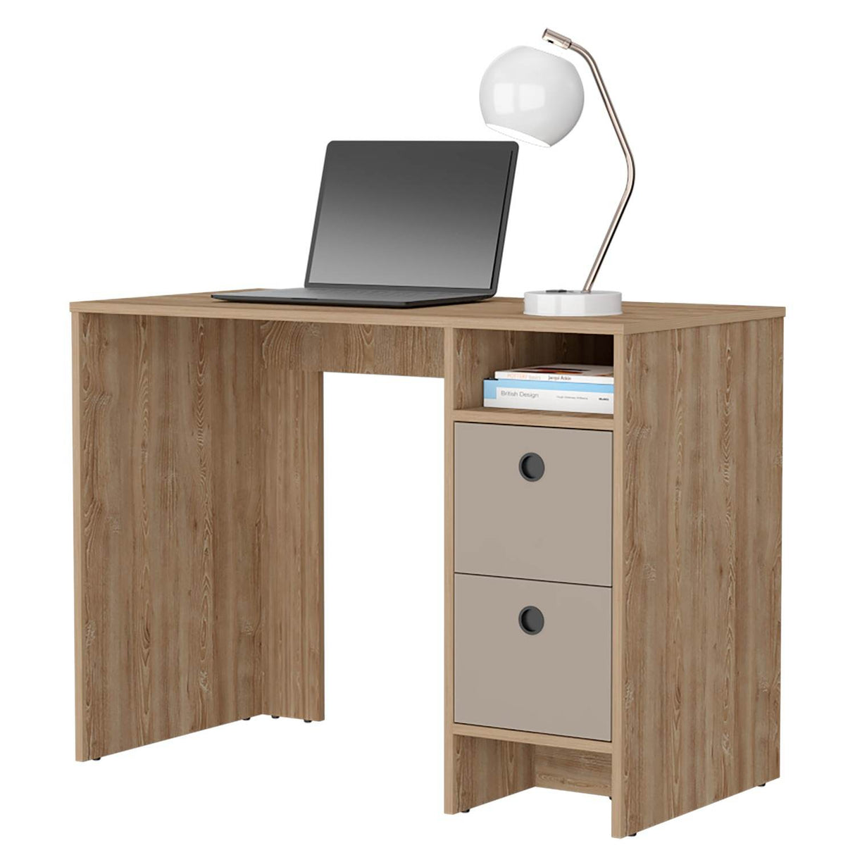 Escritorio Khali Miel 100 cm con Dos Cajones - Escritorios | Bylmo