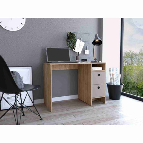 Escritorio Khali Miel 100 cm con Dos Cajones - Escritorios | Bylmo