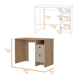 Escritorio Khali Miel 100 cm con Dos Cajones - Escritorios | Bylmo