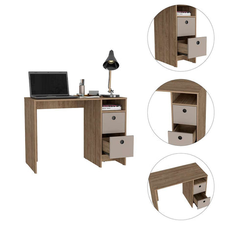 Escritorio Khali Z100 Miel 100 cm con Cajones - Escritorios y Archivadores | Bylmo