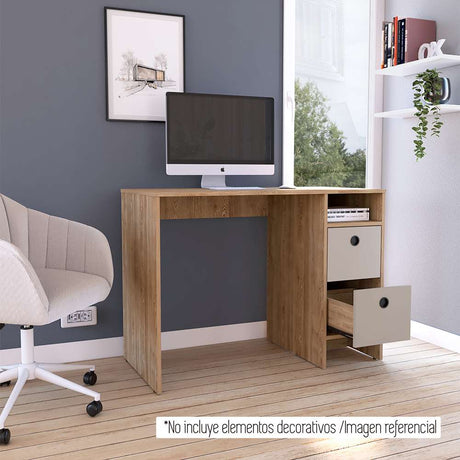 Escritorio Khali Z100 Miel 100 cm con Cajones - Escritorios y Archivadores | Bylmo