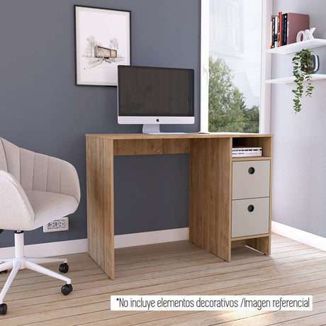 Escritorio Khali Z100 Miel 100 cm con Cajones - Escritorios y Archivadores | Bylmo