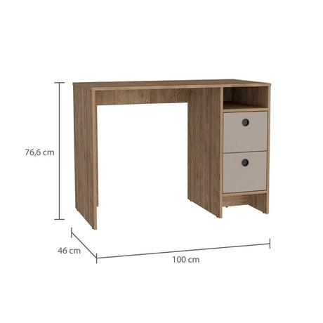 Escritorio Khali Z100 Miel 100 cm con Cajones - Escritorios y Archivadores | Bylmo