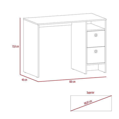 Escritorio Khali Z100 Miel 100 cm con Cajones - Escritorios y Archivadores | Bylmo