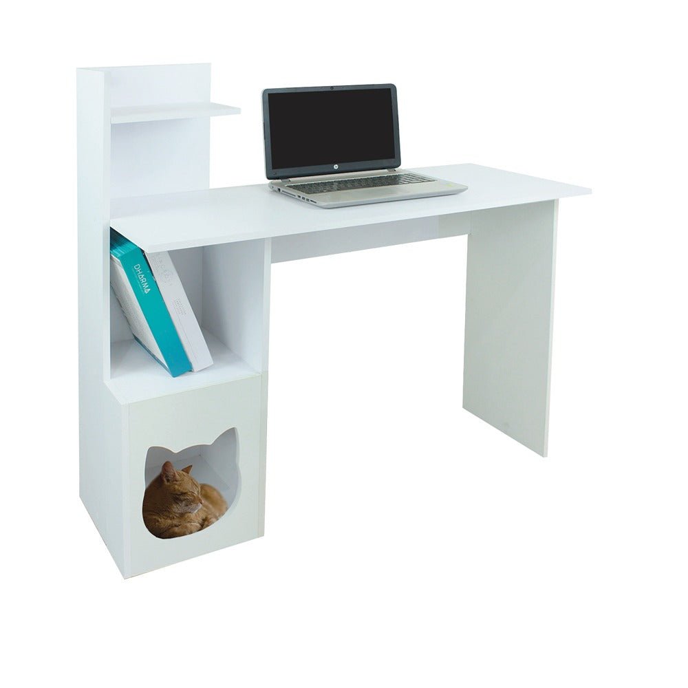 Escritorio King Blanco 40 cm con Espacio para Mascota - Escritorios | Bylmo