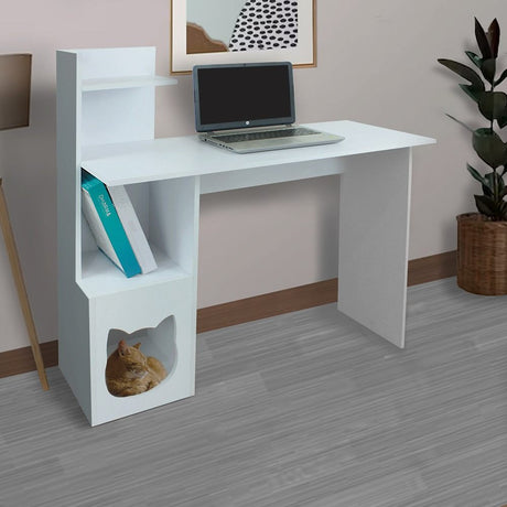 Escritorio King Blanco 40 cm con Espacio para Mascota - Escritorios | Bylmo