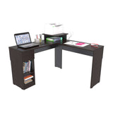 Escritorio en L Wengue 120.9x86.6cm sin Cajones y con Organizador de Libros - Escritorios y Archivadores | Bylmo