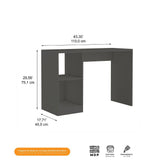Escritorio Light Grafito 110 cm con Biblioteca - Escritorios y Archivadores | Bylmo