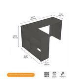 Escritorio en L light Grafito 135 cm con Biblioteca - Escritorios y Archivadores | Bylmo