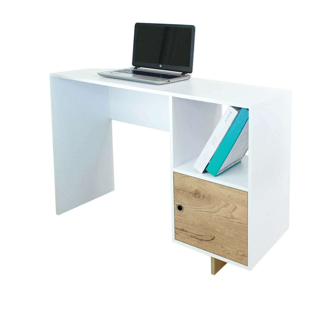 Escritorio Linea Flow Blanco 110 cm con un Cajón - Escritorios | Bylmo