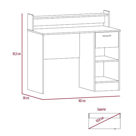 Escritorio Manaos Bardolino 102 cm con Cajón y Entrepaños - Escritorios y Archivadores | Bylmo