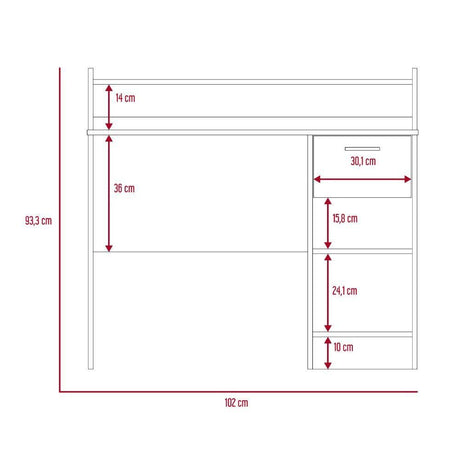 Escritorio Manaos Bardolino 102 cm con Cajón y Entrepaños - Escritorios y Archivadores | Bylmo