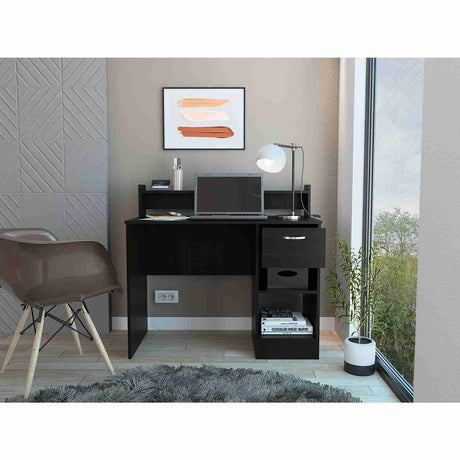 Escritorio Manaos Wengue 102 cm con Un Cajón y Entrepaños - Escritorios | Bylmo