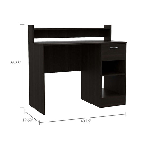 Escritorio Manaos Wengue 102 cm con Un Cajón y Entrepaños - Escritorios | Bylmo