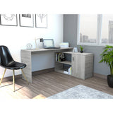 Escritorio en L Mega Ceniza 151.5x76.5cm sin Cajones y con Organizador de Libros - Escritorios y Archivadores | Bylmo