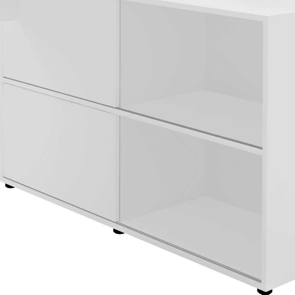 Escritorio en L Mingle Blanco 120 cm con Biblioteca - Escritorios y Archivadores | Bylmo