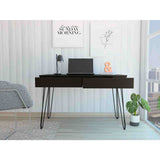 Escritorio Mumbai Wengue 120 cm con Dos Cajones y Patas Metálicas - Escritorios | Bylmo