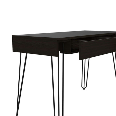 Escritorio Mumbai Wengue 120 cm con Dos Cajones y Patas Metálicas - Escritorios | Bylmo