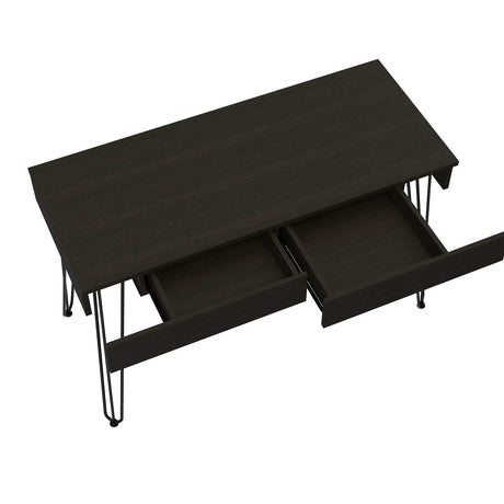 Escritorio Mumbai Wengue 120 cm con Dos Cajones y Patas Metálicas - Escritorios | Bylmo