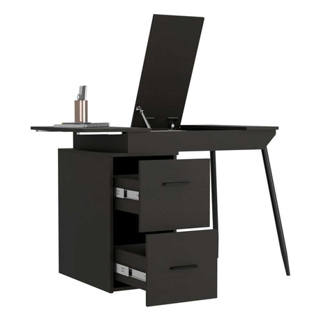 Escritorio Office Conect 90 Wengue 93 cm con Puertas y Cajones - Escritorios y Archivadores | Bylmo