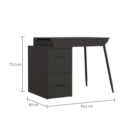 Escritorio Office Conect 90 Wengue 93 cm con Puertas y Cajones - Escritorios y Archivadores | Bylmo