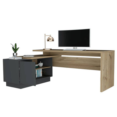 Escritorio en L Office Duna 179 cm con Puerta y Entrepaños - Escritorios y Archivadores | Bylmo