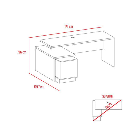 Escritorio en L Office Duna 179 cm con Puerta y Entrepaños - Escritorios y Archivadores | Bylmo