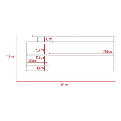 Escritorio en L Office Duna 179 cm con Puerta y Entrepaños - Escritorios y Archivadores | Bylmo