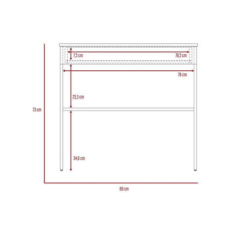 Escritorio Ohio Blanco 80 cm con Un Cajón y Entrepaños - Escritorios | Bylmo