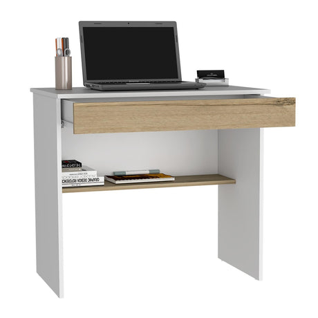 Escritorio Ohio Blanco 80 cm con Un Cajón y Entrepaños - Escritorios | Bylmo