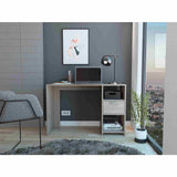 Escritorio Omma Ceniza 110 cm con Un Cajón y Dos Entrepaños - Escritorios | Bylmo