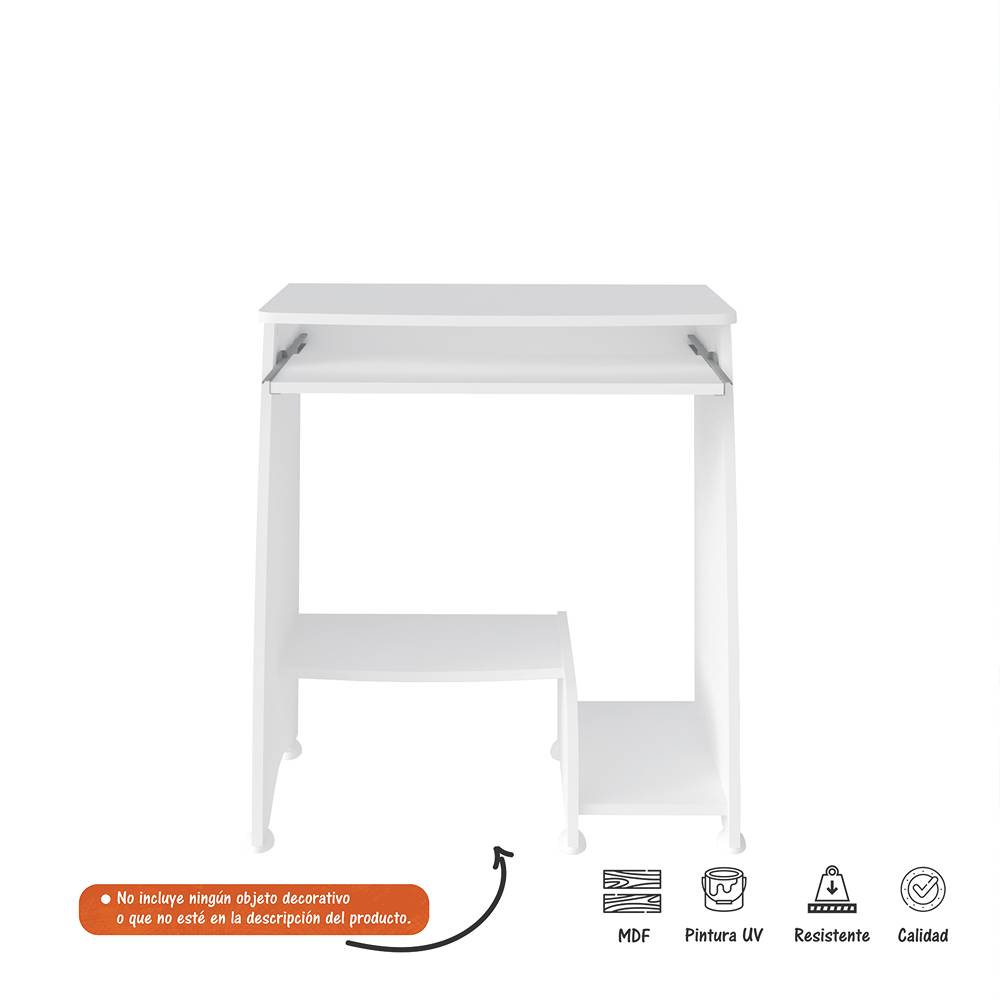 Escritorio Pixel Blanco 69 cm con Entrepaños - Escritorios y Archivadores | Bylmo