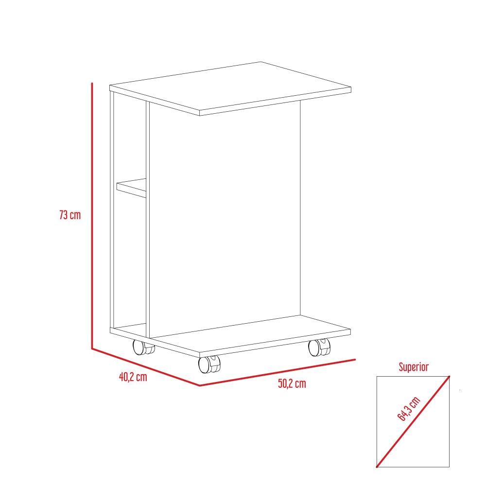 Escritorio Móvil Luzzo Duna 50.2x73cm sin Cajones y con Organizador de Libros - Escritorios y Archivadores | Bylmo