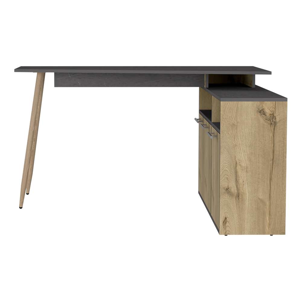 Escritorio en L Singapur Duna 103 cm con Puertas y Entrepaños - Escritorios y Archivadores | Bylmo