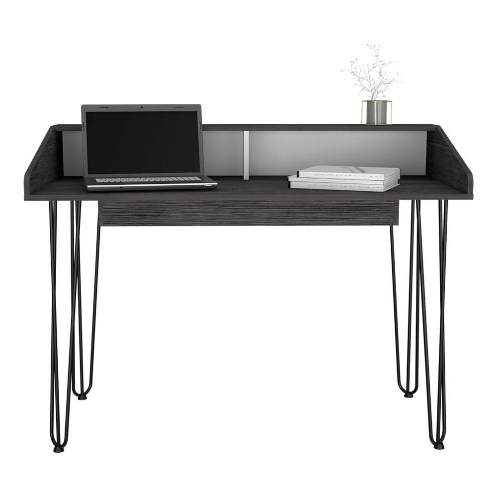 Escritorio Dallas Roble Gris y Blanco 120 cm Minimalista - Escritorios y Archivadores | Bylmo